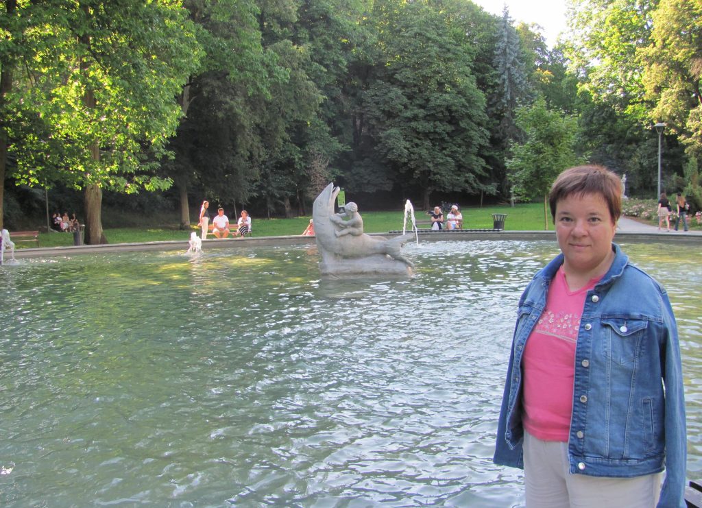 Fontanna Ryba z Dzieckiem (Olsztyn/Warmia; Polska)